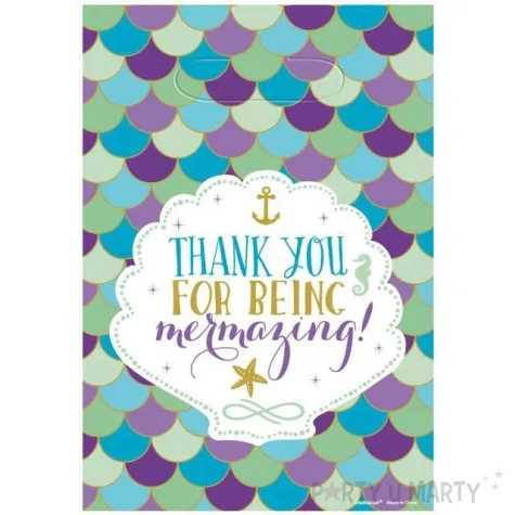 torebki foliowy syrena mermaid wishes amscan 8 szt