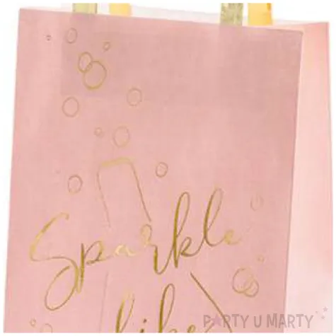 torebki na prezenty prosecco rozowy 6 szt partydeco