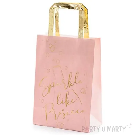 torebki na prezenty prosecco rozowy 6 szt partydeco