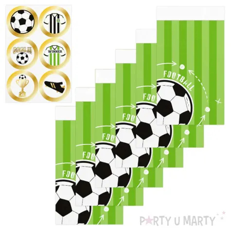 torebki na slodycze football pilka nozna partypal 17 5x10 cm 6 szt