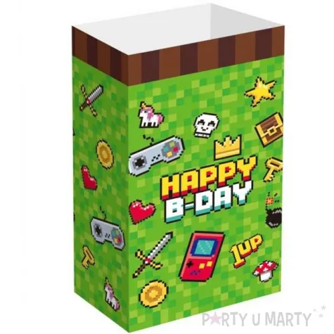 torebki na slodycze gaming party zielone godan 6 szt