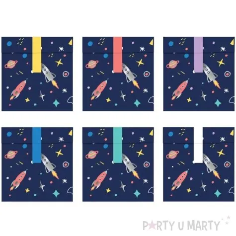 torebki na slodycze kosmos mix partydeco 6 szt