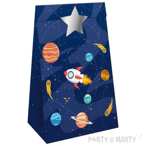torebki na slodycze kosmos rakieta planety partypal 17 5x10 cm 6 szt