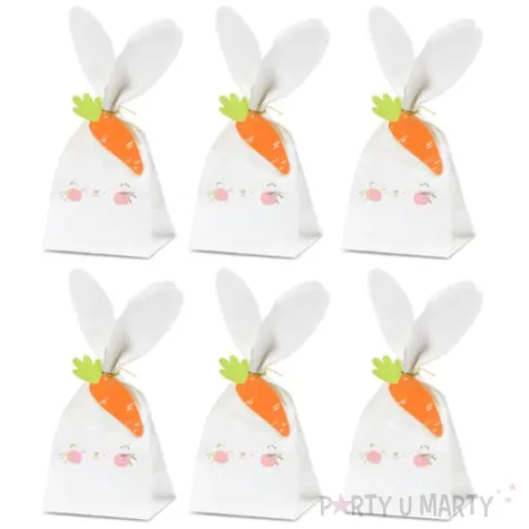 torebki na slodycze kroliczki z etykietami partydeco 6 szt