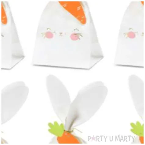 torebki na slodycze kroliczki z etykietami partydeco 6 szt