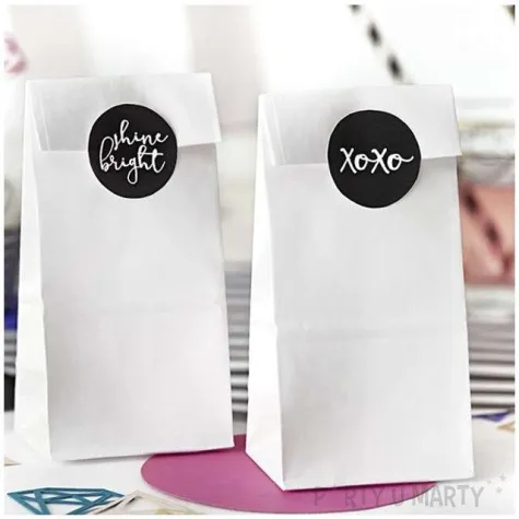 torebki na slodycze love diamond biale partydeco 6 szt