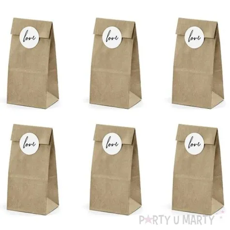 torebki na slodycze love kraft partydeco 6 szt