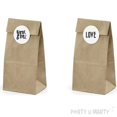 torebki na slodycze love mix kraft partydeco 6 szt