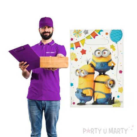 torebki na slodycze minionki amscan 23x16 cm 6 szt