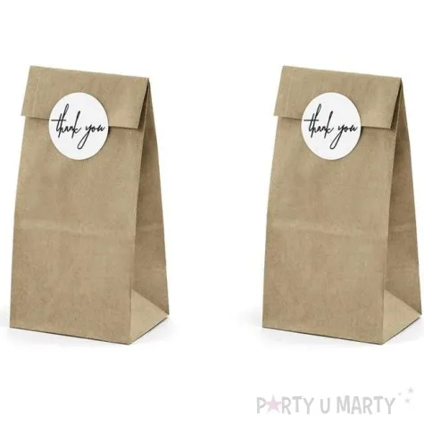 torebki na slodycze thank you kraft partydeco 6 szt