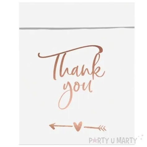 torebki na slodycze thank you rozowe zloto partydeco 6 szt