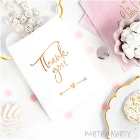 torebki na slodycze thank you rozowe zloto partydeco 6 szt