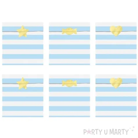 torebki na slodycze yummy niebieski jasny partydeco 6 szt