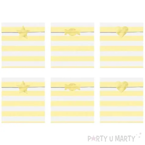 torebki na slodycze yummy zolty jasny partydeco 6 szt