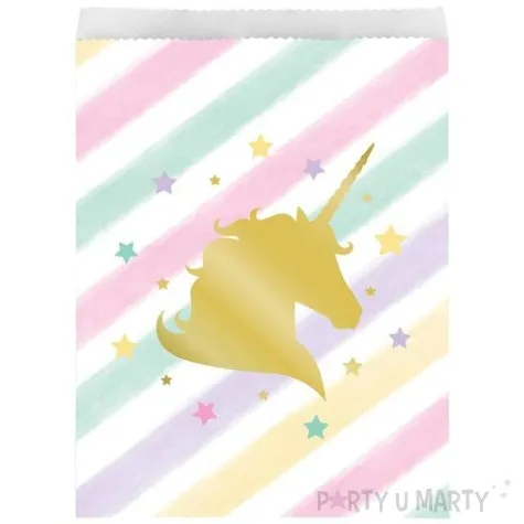 torebki na slodycze zloty jednorozec creativeparty 10 szt