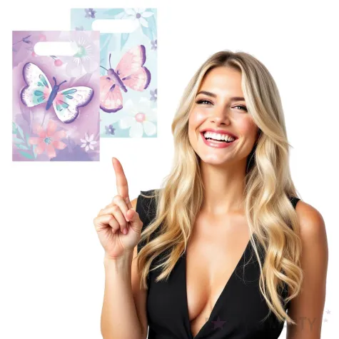 torebki papierowe barwne motyle amscan 8 szt