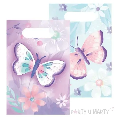 torebki papierowe barwne motyle amscan 8 szt