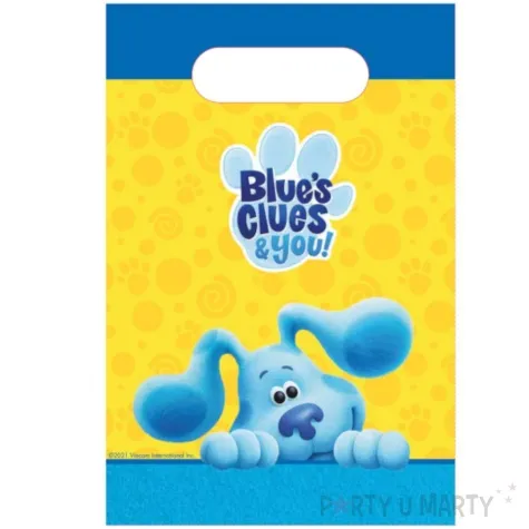 torebki papierowe blues clues sladem blue amscan 23 6 x 15 8 cm 8 szt
