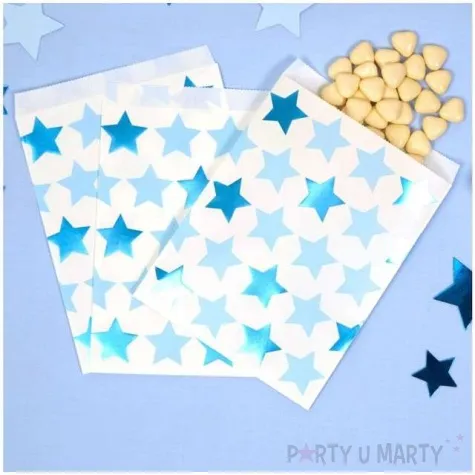 torebki papierowe little star godan niebieskie 25 szt