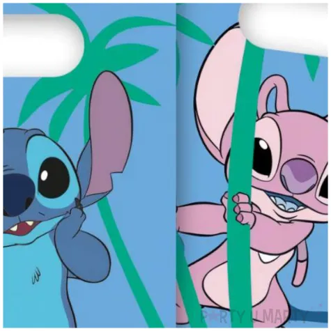 torebki papierowe stitch i angel niebieski procos 16 x 22 cm 4 szt