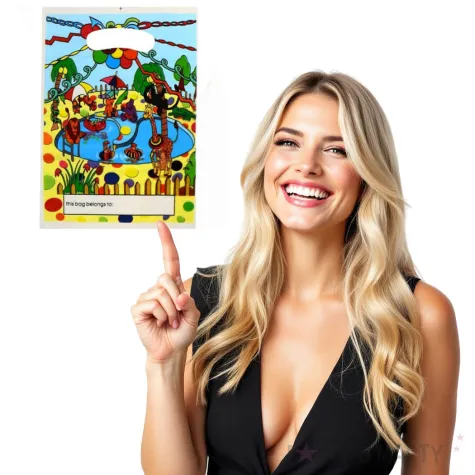 torebki prezentowe party na basenie kolorowe foliowe godan 10 sztuk