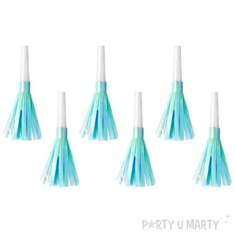 trabki papierowe horn fredzle blekitne partydeco 6 szt