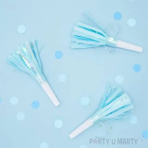 trabki papierowe horn fredzle blekitne partydeco 6 szt