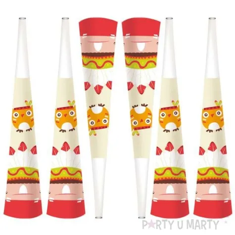 trabki papierowe horn indianskie party godan 6 szt