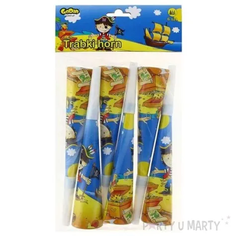 trabki papierowe horn piraci 6 szt