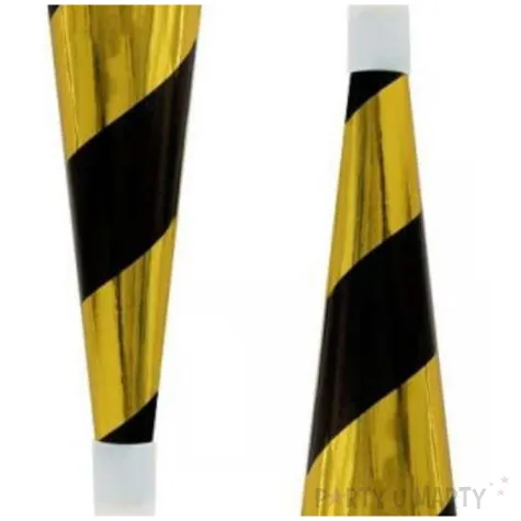 trabki papierowe horn w pasy zloty czarny godan 4 szt