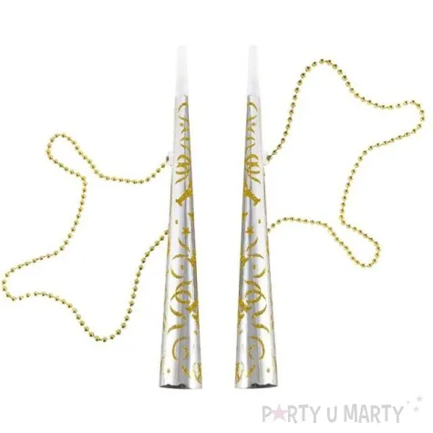 trabki sylwestrowe happy new year srebrno zlote godan 2 szt