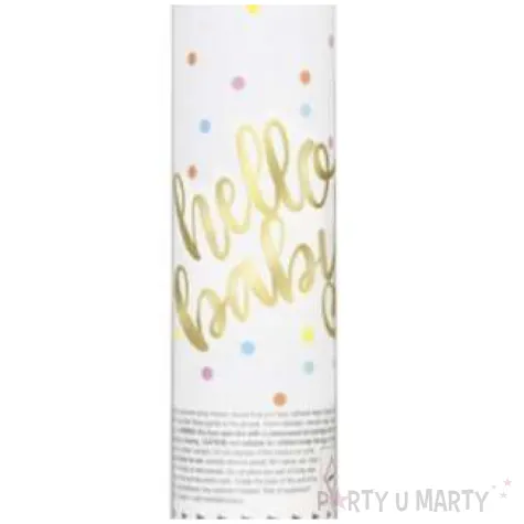 tuba konfetti hello baby rozowo zlote paski godan