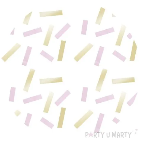 tuba konfetti hello baby rozowo zlote paski godan