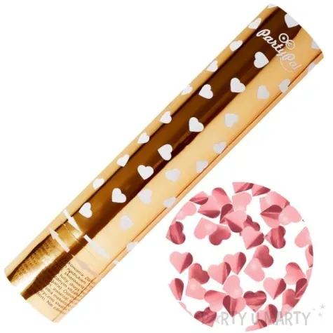 tuba konfetti serca metalic rozowe zloto partypal 30 cm