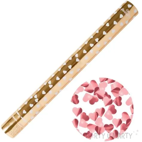 tuba konfetti serca metalic rozowe zloto partypal 60 cm