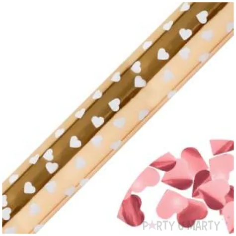 tuba konfetti serca metalic rozowe zloto partypal 60 cm