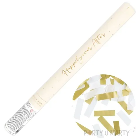 tuba manualna konfetti paski zloty srebrny partydeco 35 cm