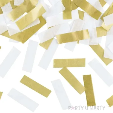 tuba manualna konfetti paski zloty srebrny partydeco 35 cm