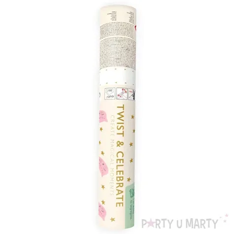 tuba strzelaj ca konfetti kotki i gwiazdki z oty r owy partydeco 20 cm