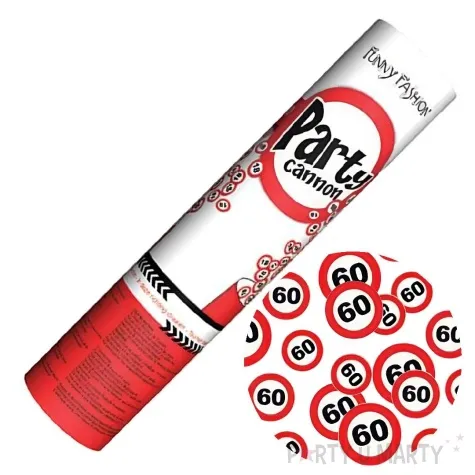 tuba strzelajaca konfetti 60 urodziny traffic birthday funny fashion 20 cm