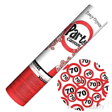 tuba strzelajaca konfetti 70 urodziny traffic birthday funny fashion 20 cm