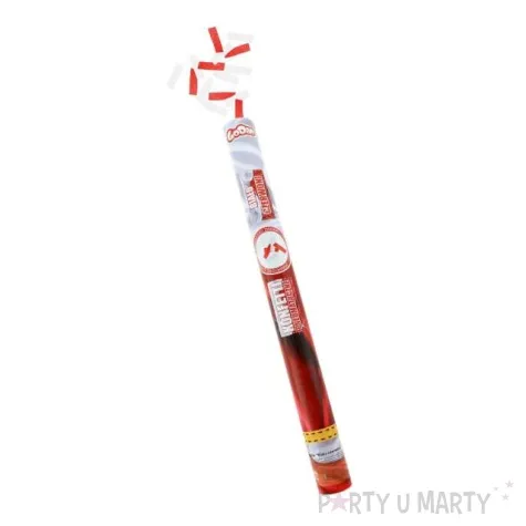 tuba strzelajaca konfetti bialo czerwone 60 cm