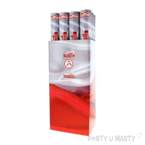 tuba strzelajaca konfetti bialo czerwone 60 cm