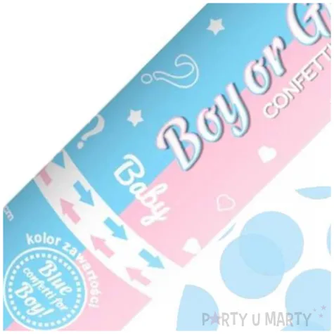 tuba strzelajaca konfetti boy or girl chlopiec blekitny godan 15 cm