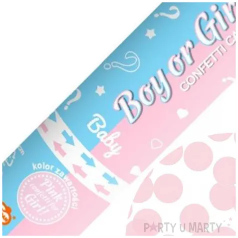 tuba strzelajaca konfetti boy or girl kolka rozowe godan 15 cm