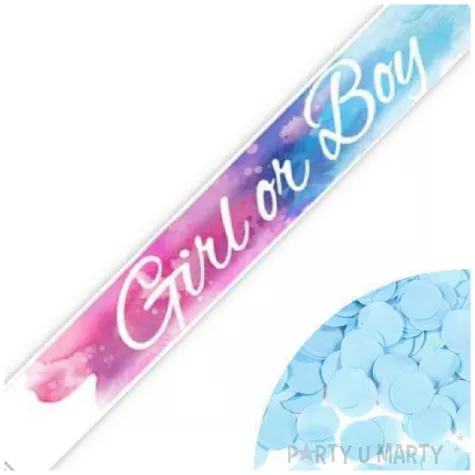 tuba strzelajaca konfetti boy or girl niebieska folat 57 cm