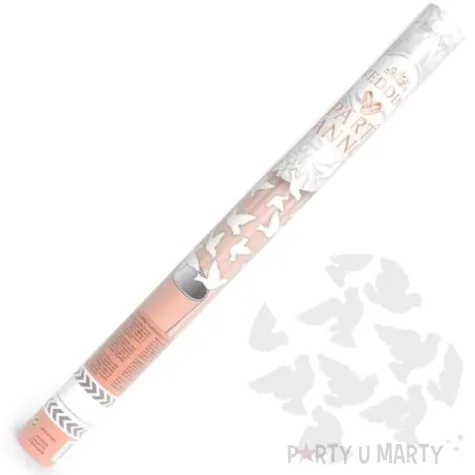 tuba strzelajaca konfetti golebie biale funny fashion 60 cm