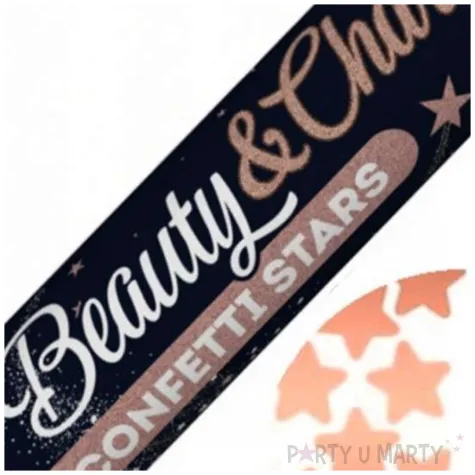 tuba strzelajaca konfetti gwiazdki rozowo zloty godan 30 cm