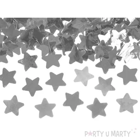 tuba strzelajaca konfetti gwiazdki srebrny partydeco 40 cm