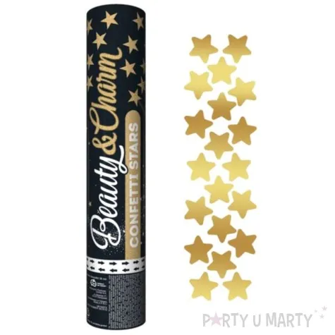 tuba strzelajaca konfetti gwiazdki zloty godan 30 cm